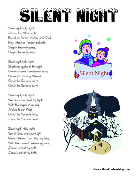 Printable Silent Night Lyrics